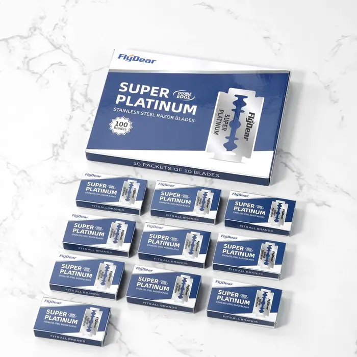 Lames de rasoir à l'ancienne double face pour hommes, rasoir manuel