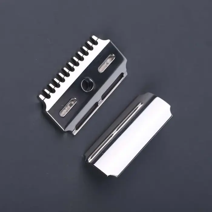Tête de rasoir de sécurité à double peigne poli en acier inoxydable Yaqi Vostok 90DC 316 avec écart 