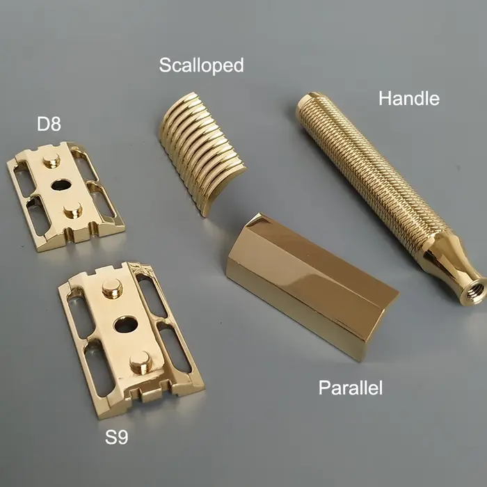 Dscosmetic D8/S9 Rasoir de sécurité à double tranchant en laiton FABRIQUÉ PAR CNC