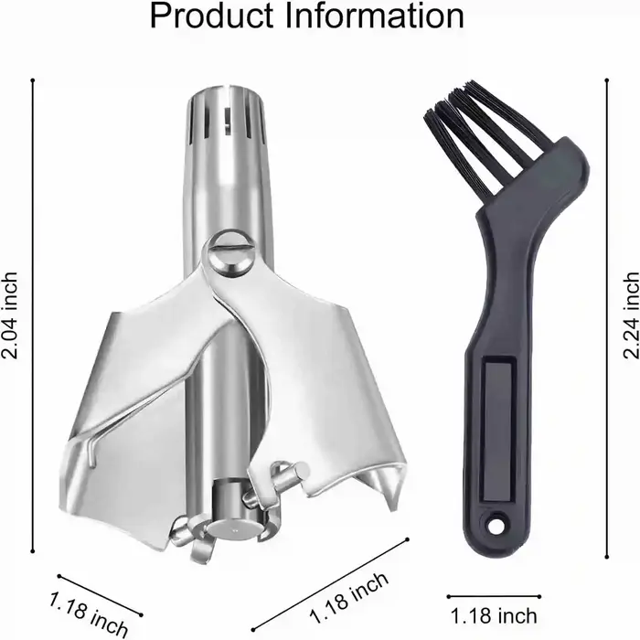Tondeuse manuelle portable en acier inoxydable pour poils de nez et d'oreilles pour hommes