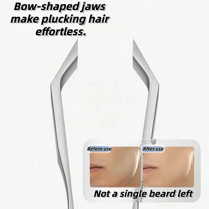 Pince à épiler de précision en acier inoxydable pour la barbe et la moustache