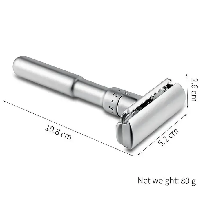 Mingshi rasoir de sécurité réglable Double bord classique hommes rasage doux à agressif 1-6 fichier 