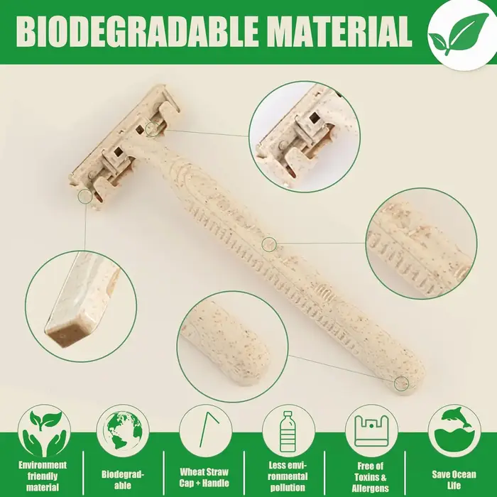 EZ rasoirs jetables écologique trois lames rasoir Biodegradabl cheveux suède