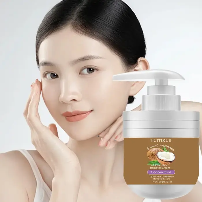 Crème dépilatoire pour le visage 100g – Rapide et douce à l'huile de noix de coco