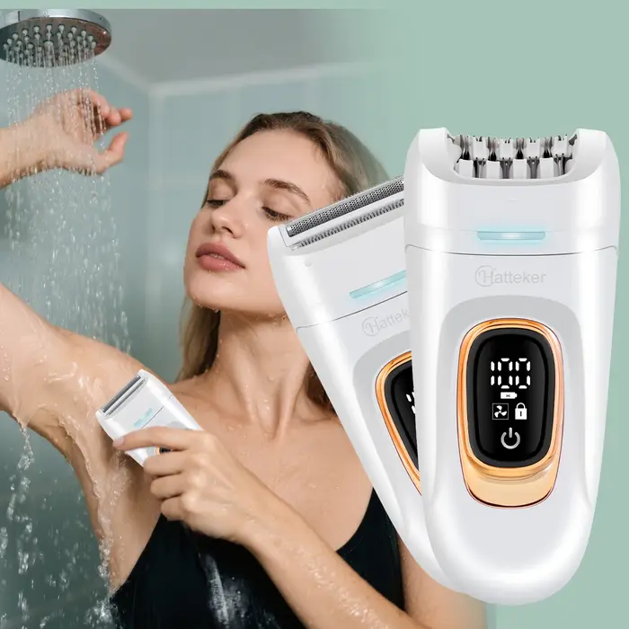 Épilateur 2-en-1 Hatteker, épilateur électrique intelligent pour femmes, appareil multifonctionnel, charge USB