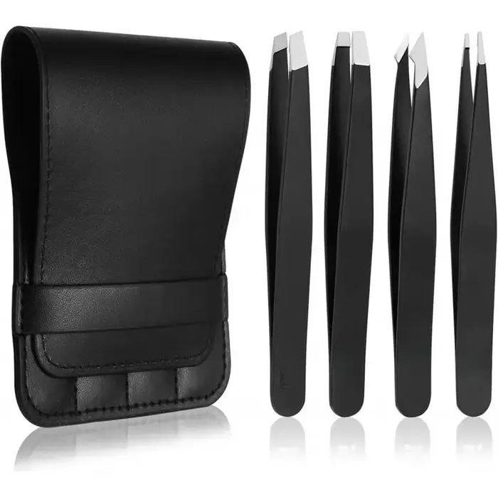 Ensemble de pincettes, 4 pièces, outil de maquillage professionnel en acier inoxydable, adapté aux s