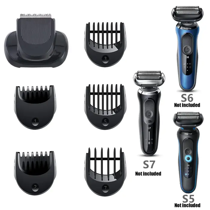 Accessoire de tondeuse à barbe compatible avec les peignes de guidage Braun Series 5, 6 et 7 pour 5120s/5150cs/5049cs/6177cc/6120s/7171cc/5118s/6172cc