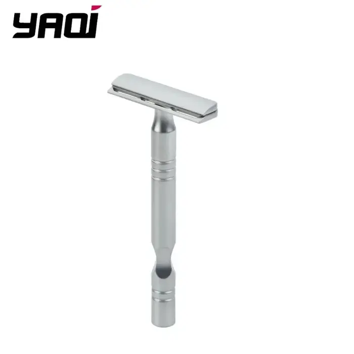 Vente flash ! Rasoir de sécurité pour homme YAQI Matte Chrome Color AC Blade Excalibur à lame simple
