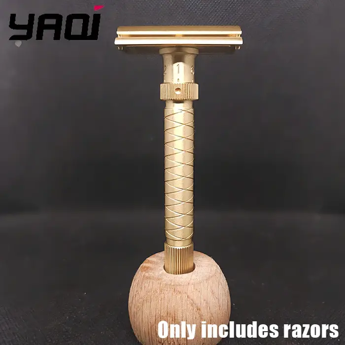 Nouveauté 2026 ! Rasoir de sécurité Yaqi Brass V2 100% laiton, réglable, longueur 90 mm, diamètre 12 mm - la version finale