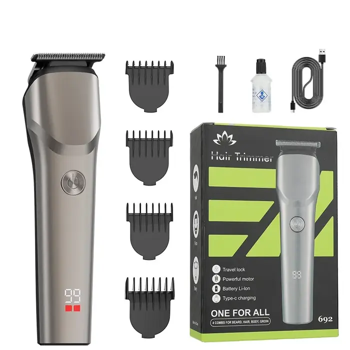 Tondeuse à cheveux électrique pour hommes, outils de toilettage rechargeables de type C