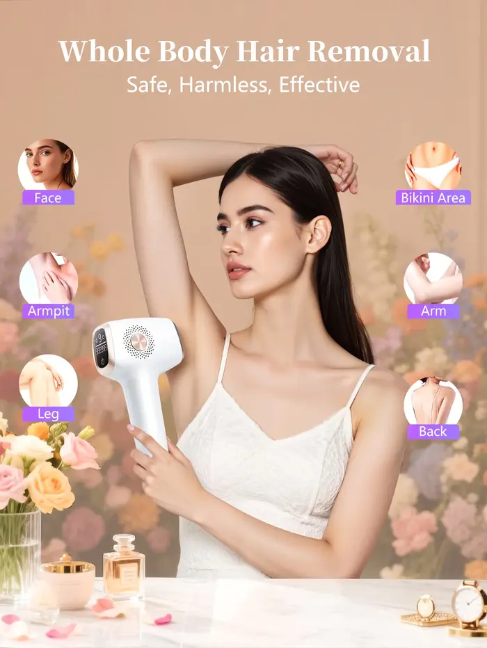 Épilation IPL avec fonction de soin de refroidissement par glace pour femmes permanente, 999 999 flashs dispositif d'épilation IPL indolore
