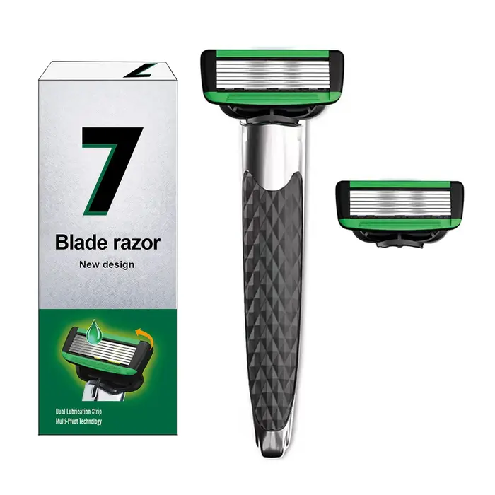 Nouveau rasoir manuel pour hommes lame à 7 couches couteau de rasage lames en acier inoxydable aucun dommage à la peau
