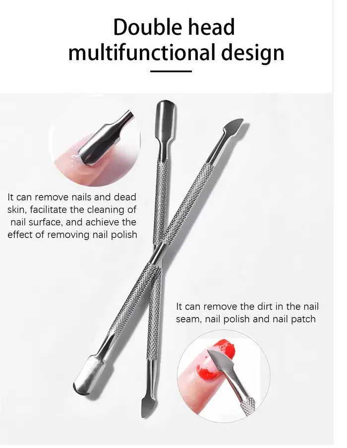 CuemployPusher-Outils de manucure en acier inoxydable