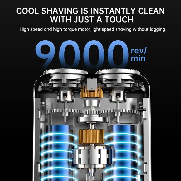 Hommes Mini rasoir électrique double tête étanche type-c Rechargeable