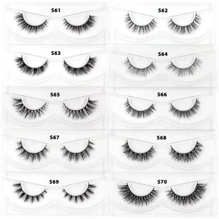 LEHUAMAO 30/60/100 paires de cils de vison sans boîte cils de vison 3D courts faux cils de vison nat