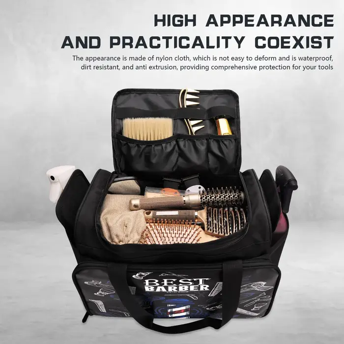 Sac de barbier étanche, trousse de toilette cosmétique, pochette multicouche organisée, idéale pour 