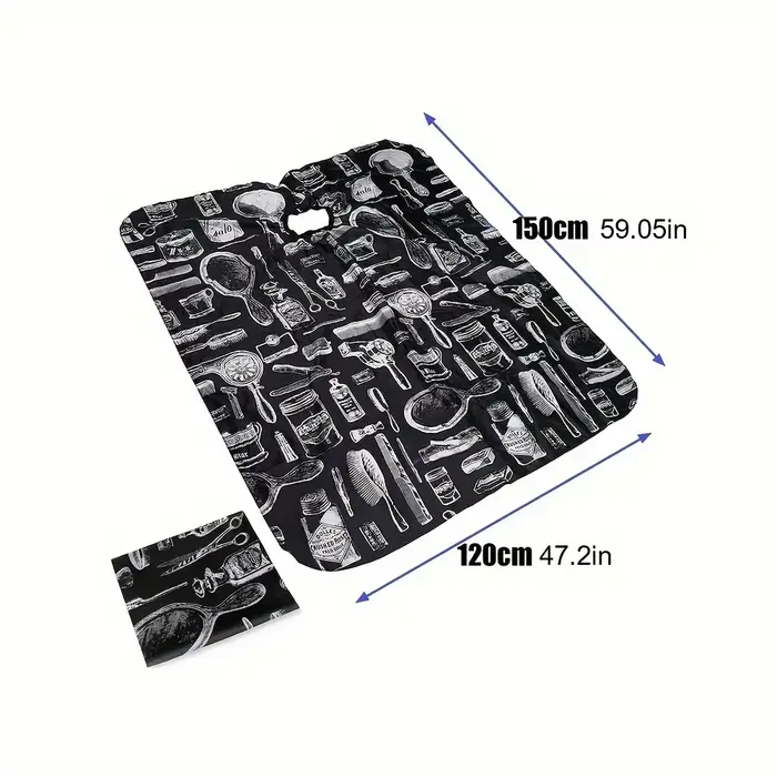 Cape de barbier professionnelle pour la coiffure – Bavoir imperméable et antiadhésif pour permanente/teinture avec impression élégante