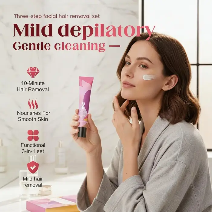 Crème dépilatoire visage pour kit trois étapes