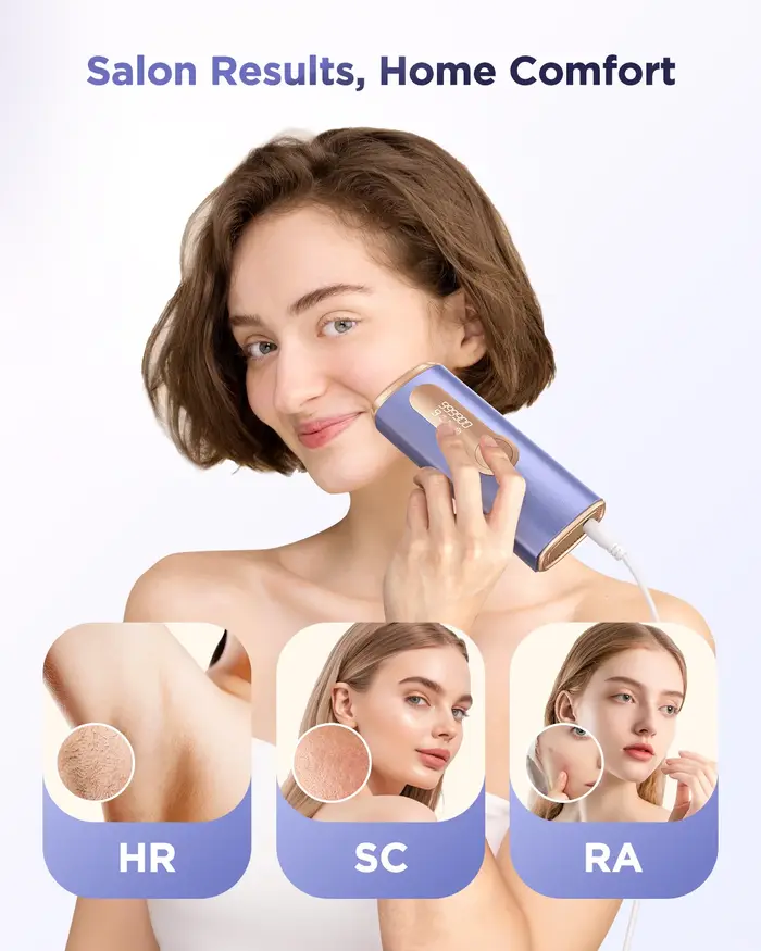 Appareil d'épilation IPL à 9 niveaux avec refroidissement par glace, épilateur laser à domicile pour femmes, appareil de beauté pour une peau lisse et indolore