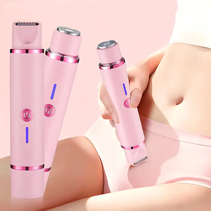 Tondeuse à cheveux électrique pour femme, rasoir 2 en 1 à double tête, pour aisselles, bras, jambes,