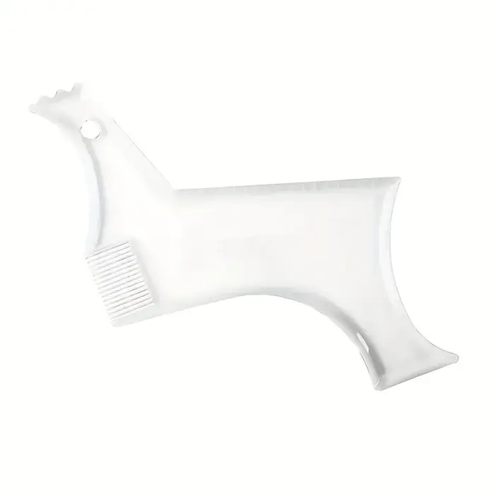 Peigne de mise en forme de barbe pour hommes, outil avec règle, modèle de coiffure en plastique Dura
