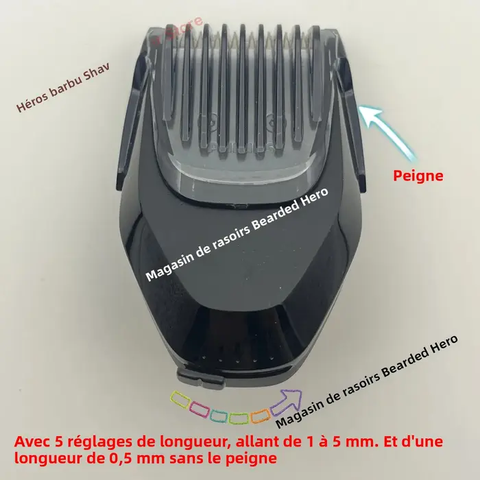 Styler de barbe réglable AC20 avec 5 réglages de longueur pour rasoir S5531 S5666 S7731 S7782 S8050 S9987 XP9201 XP9405