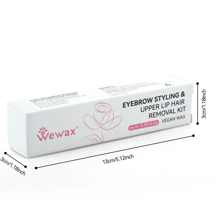 Kit de cire dépilatoire pour le visage WEWAX à la rose, formule hypoallergénique douce pour sourcils, lèvres, barbe, doigts, épilation partielle précise.