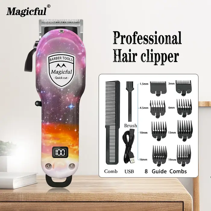 Magiccomparator-Tondeuse à cheveux électrique réglable pour homme