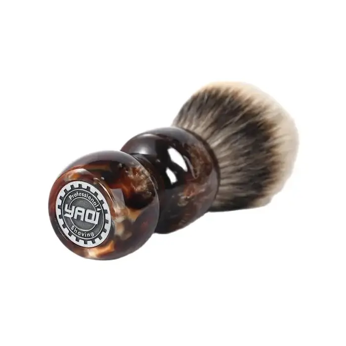 YAQI Caramel 26MM deux bandes poils de blaireau hommes brosse de rasage humide