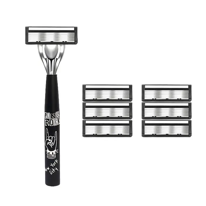 Kit de rasage premium pour homme avec rasoir à 6 lames