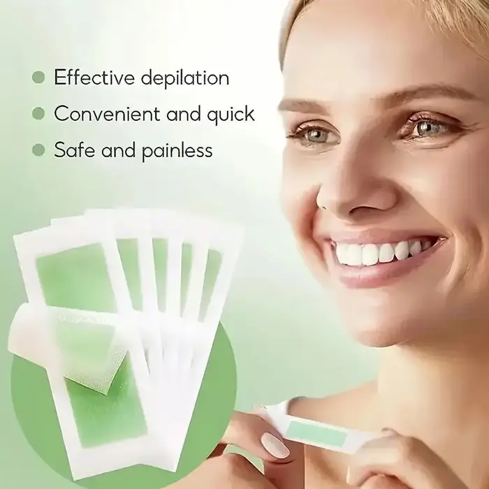 Bandes de cire dépilatoire pour l'épilation, papier de cire froide pour sourcils, barbe, visage, cou, bras, jambes, corps