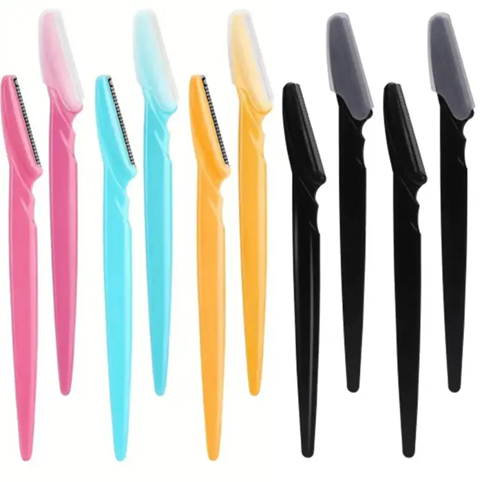 Lot de 10 rasoirs pour tondeuse, rasoir à sourcils pour femmes et rasoir pour hommes avec capuchon d