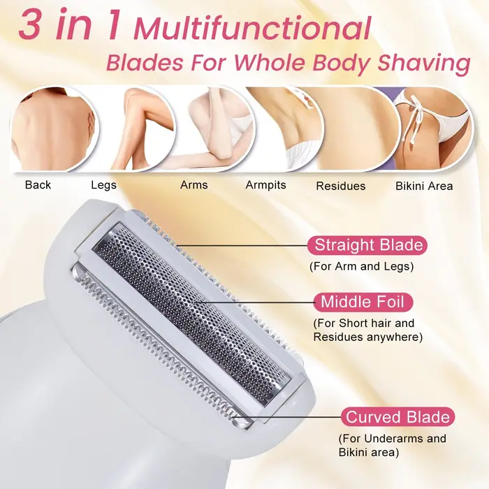 Épilateur portable rechargeable 6 en 1 pour femmes