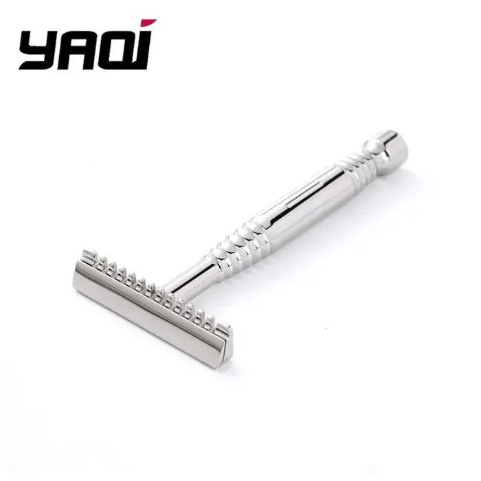 Rasoir de sécurité Romulus Open Comb YAQI, acier inoxydable 316 poli, lame AC à simple tranchant, rasage pour hommes