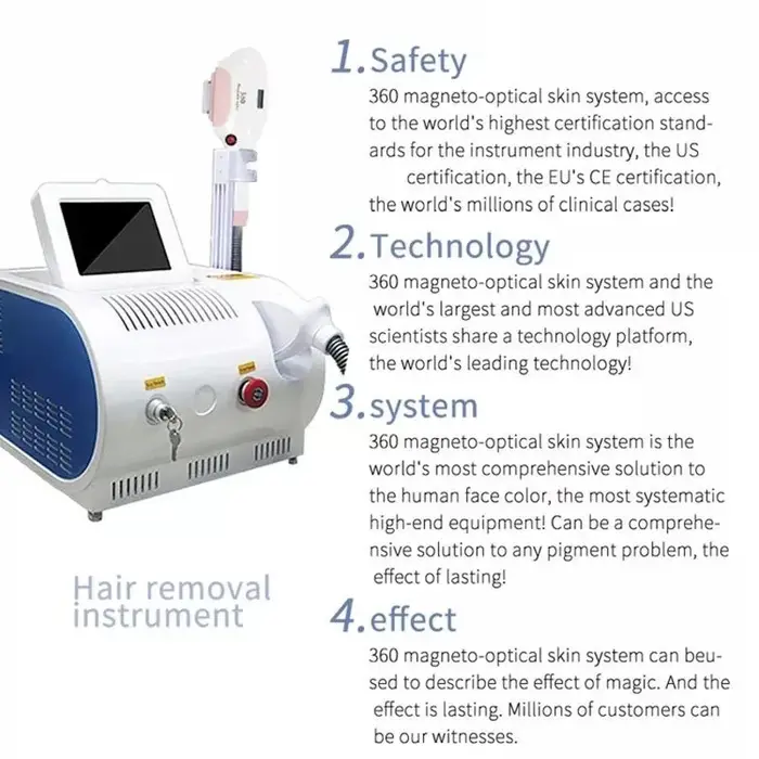 Nouveau 360 magnéto OPT IPL Laser épilation Machine Flaelwss rajeunissement de la peau Elight Permanent épilateur pour Salon