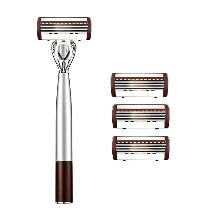 Ensemble de rasoirs manuels classiques : soin du visage quotidien pour hommes, rasoir en acier inoxy
