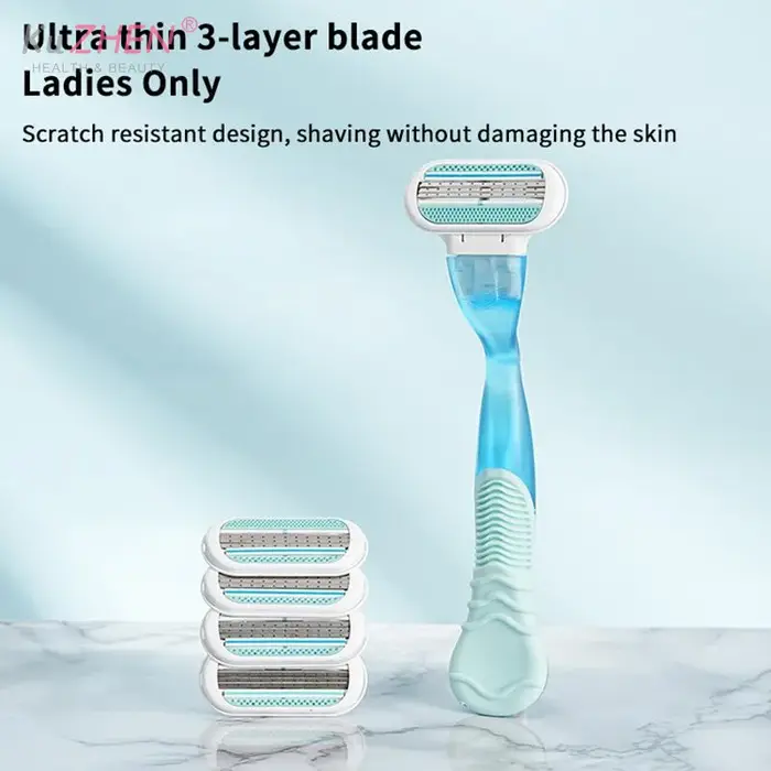 Rasoir corporel pour femme avec trois lames flottantes de précision et design résistant aux rayures