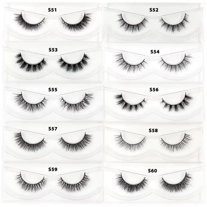 LEHUAMAO 30/60/100 paires de cils de vison sans boîte cils de vison 3D courts faux cils de vison nat