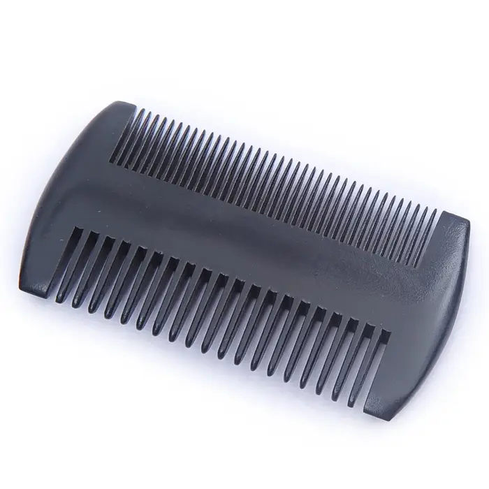 Peigne à barbe en bois pour hommes avec étui en cuir peigne à cheveux moustache pour hommes dents fi