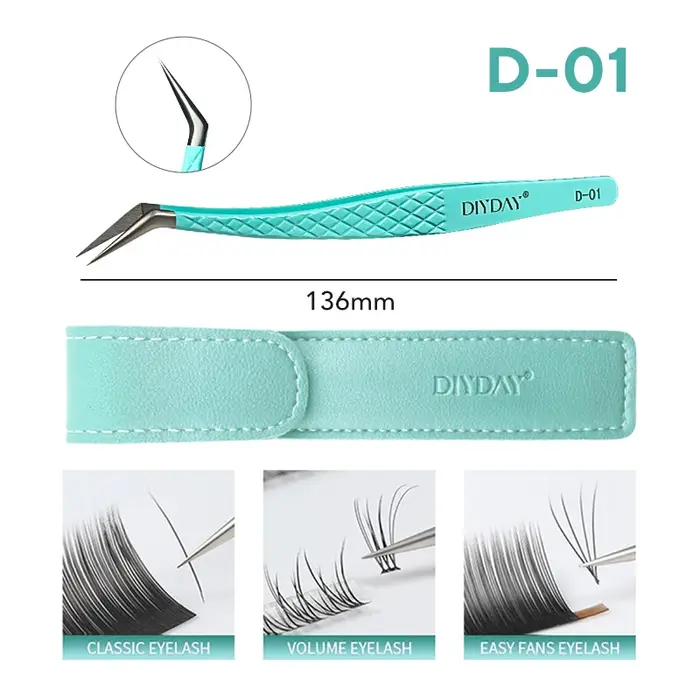 DIYDAY – pincettes antidérapantes, pointe en Fiber haute densité pour Extensions de cils et sourcils