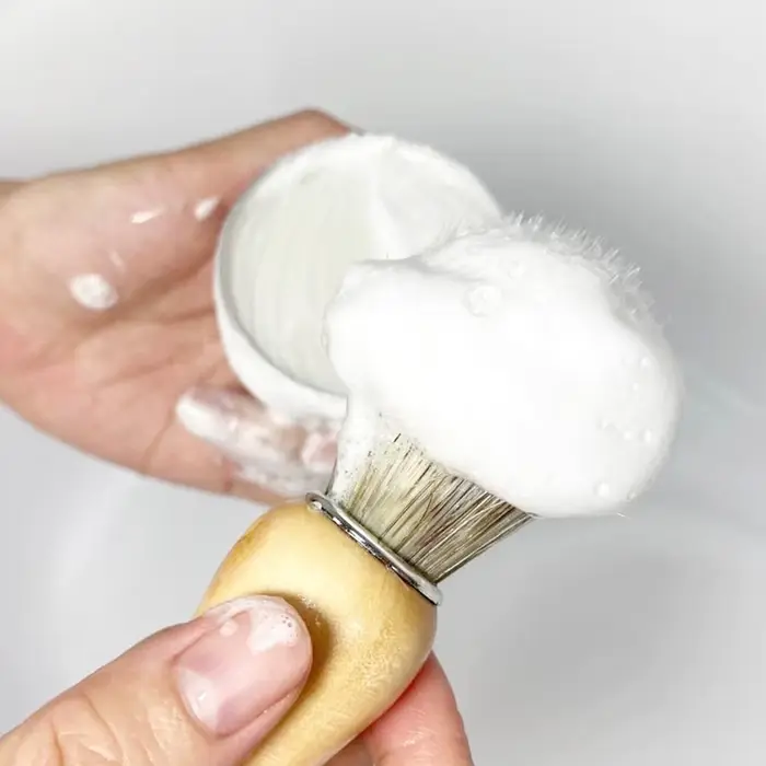 1/2 Pcs Pinceaux de Rasage et de Maquillage à Manche en Bois