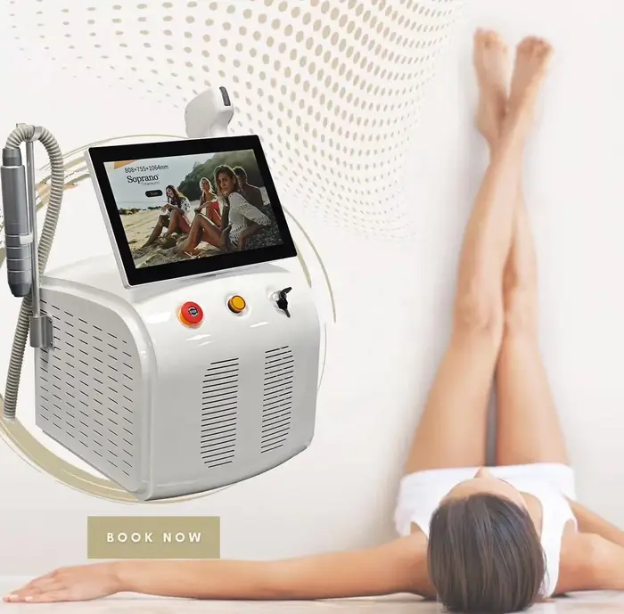 Machine d'épilation laser à diodes sans fil 808nm 755nm 1064nm, indolore et permanente, pour le corps et le visage, fonctionnement intelligent, refroidissement par air, très demandée.