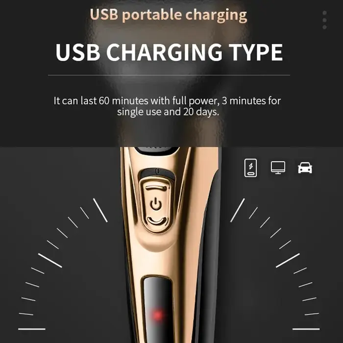 Kit de toilettage KEMEI 3 en 1, rasoir électrique pour hommes, tondeuse à barbe, tondeuse à cheveux, tondeuse à nez et oreilles, rasoir pour le visage, rechargeable