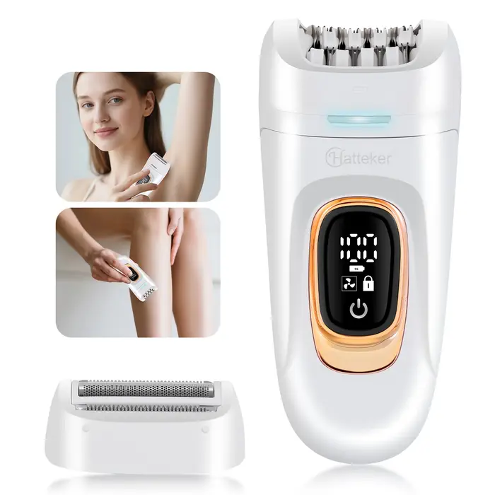 Épilateur 2-en-1 Hatteker, épilateur électrique intelligent pour femmes, appareil multifonctionnel, charge USB