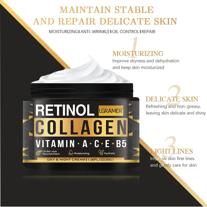 Crème pour le visage au collagène rétinol pour hommes