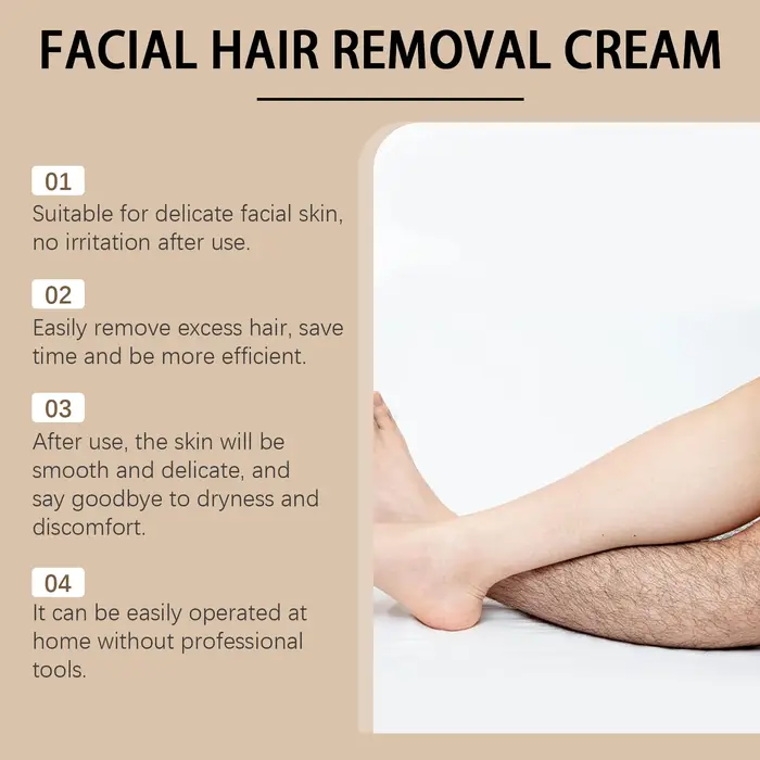 Crème dépilatoire pour le visage à l'huile de coco