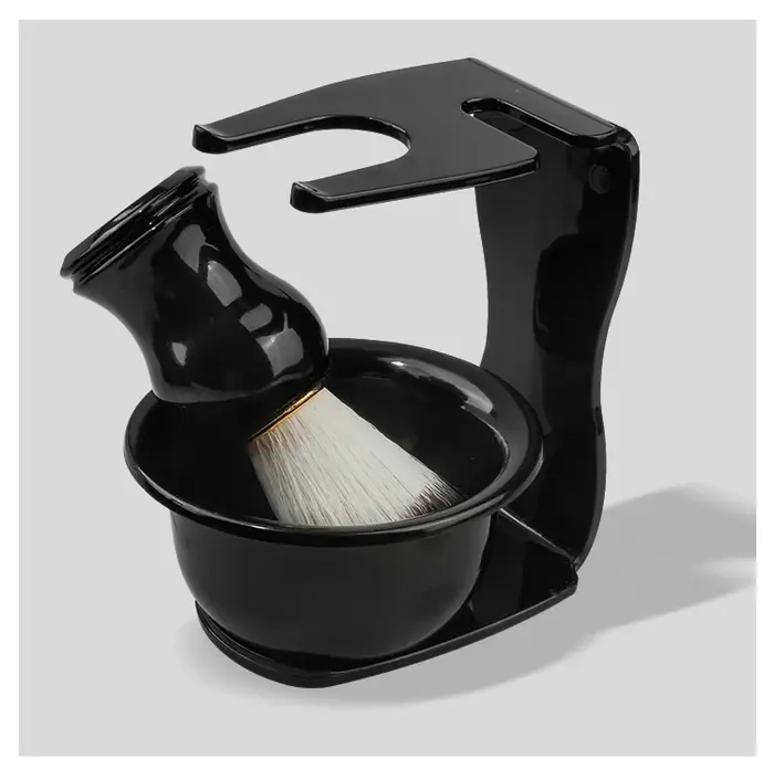 Kit de rasage professionnel pour hommes, brosse à raser à poils doux, bol à savon et support pour brosses, outil de toilettage pour rasage humide de la moustache.