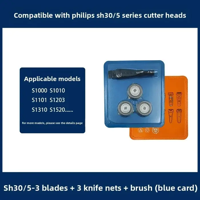 Pour rasoirs Philips Norelco SH30 SH50 52 Series 1000 2000 S1020 S1050 S1060 – Lot de 4 lames de rechange pour rasoir électrique