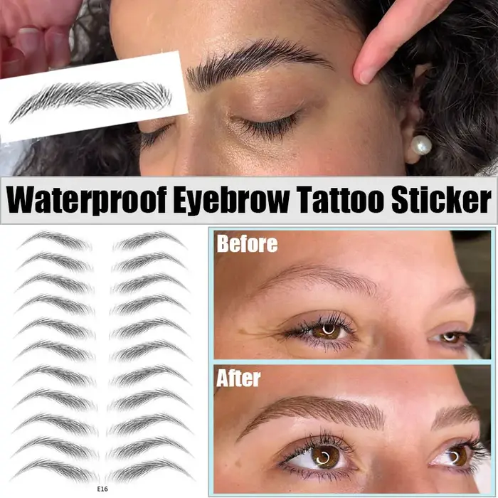 Autocollant de tatouage de sourcils à base d'eau