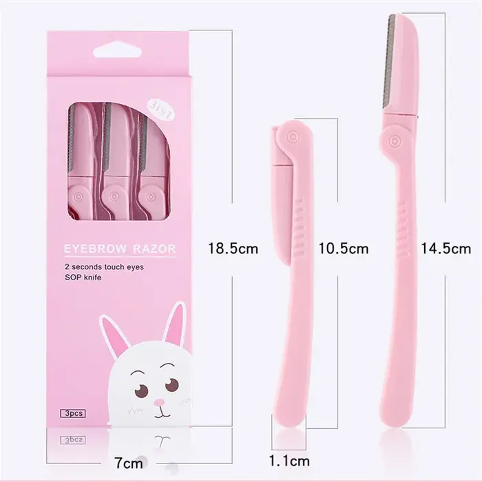 Tondeuse à sourcils pliante rose